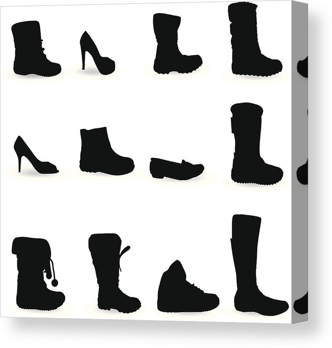 678x711 Shoe Silhouette Canvas Print Canvas Art