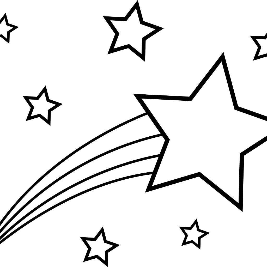 1024x1024 Excelent Line Drawing Cartoon Shooting Star Image