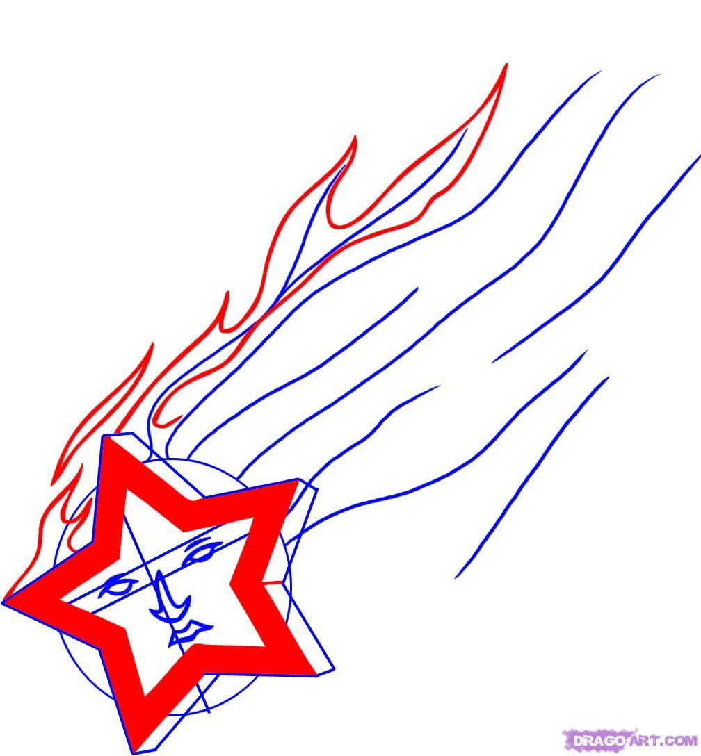 1008x1088 Shooting Star Line Drawing