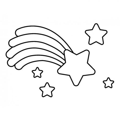 500x500 Wooden Stamp Shooting Star X Cm