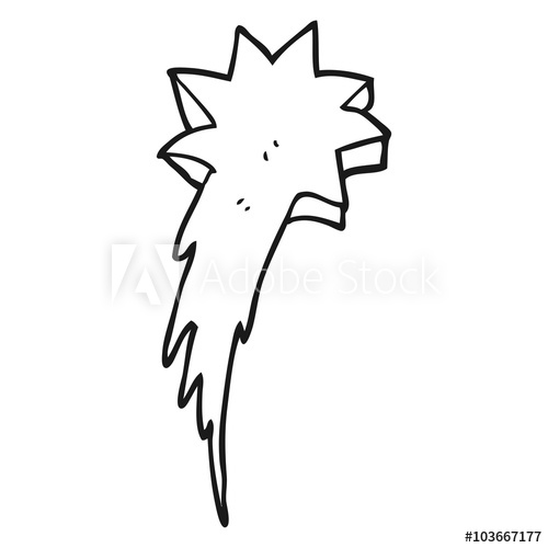 500x500 Black And White Cartoon Shooting Star Symbol