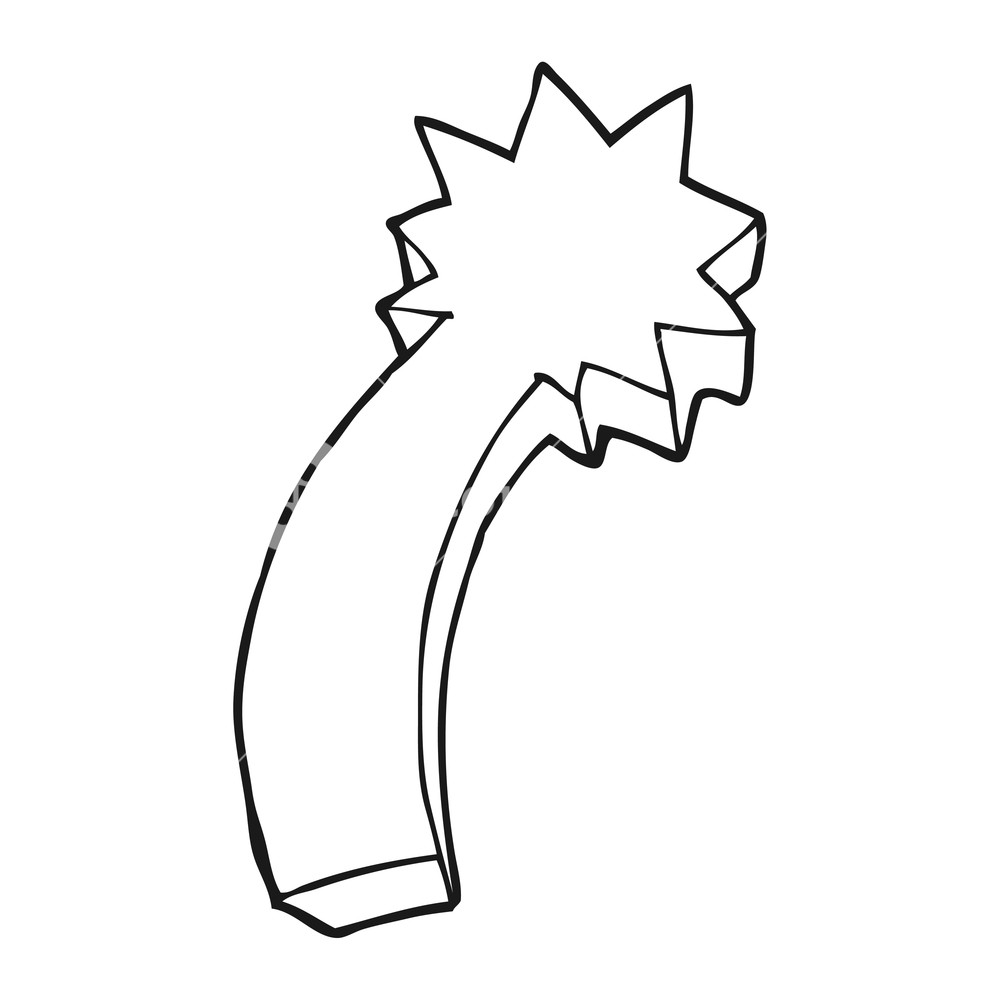 1000x1000 Freehand Drawn Black And White Cartoon Shooting Star Symbol