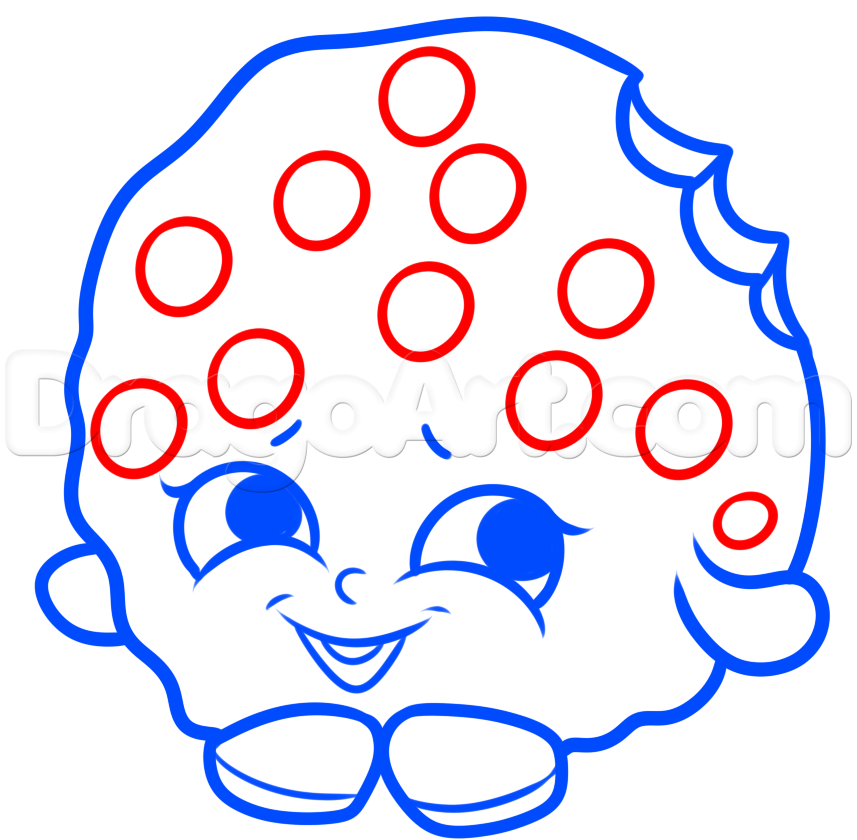 857x840 how to draw kooky cookie, step