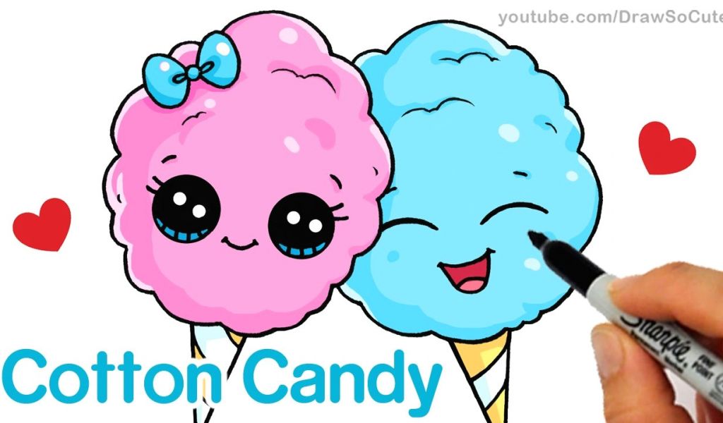 1024x600 Drawing Cute Shopkins How To Draw Cotton Candy Easy Cartoon Food