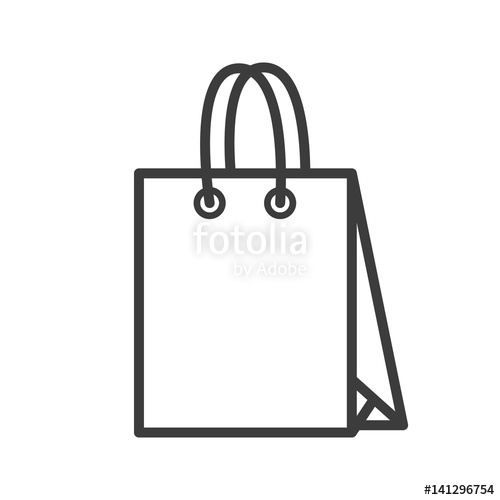 500x500 Paper Shopping Bag Linear Icon Filming Item Thin Line