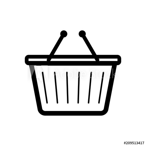 500x500 Shopping Basket Modern Vector Drawing Draft Flat