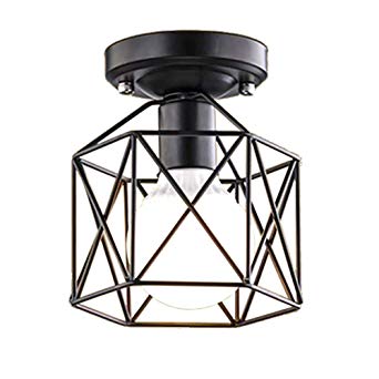 342x342 Motent Vintage Retro Cage Lampshade Dia Black Metal Pandent