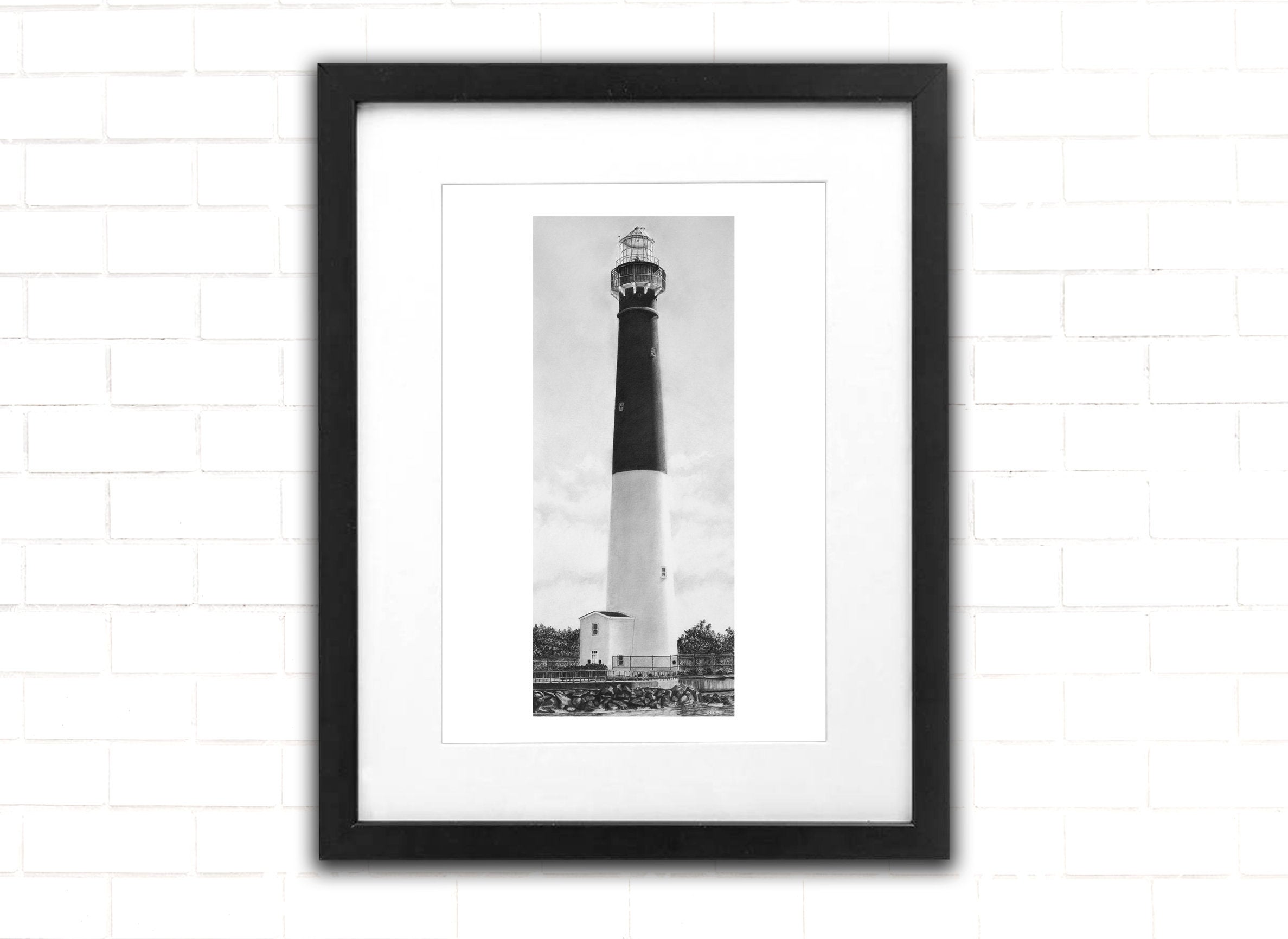 2375x1733 Lighthouse Art Print Architecture Pencil Drawing Beach Fine Etsy
