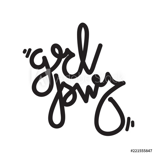 500x500 Grl Pwr Short Quote Girl Power Cute Hand Drawing Illustration