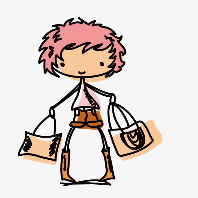 650x651 Vector Drawing Fashion Girl Standing Pink Short Hair, Fashion