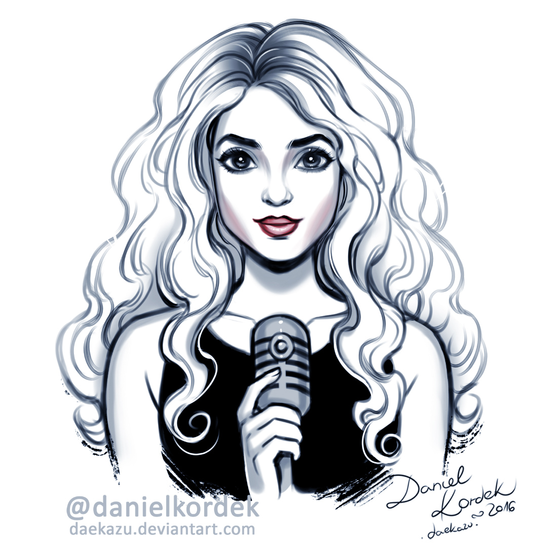 1080x1080 Black And White Girl Cartoon Drawing Of A With Short Hair Curly