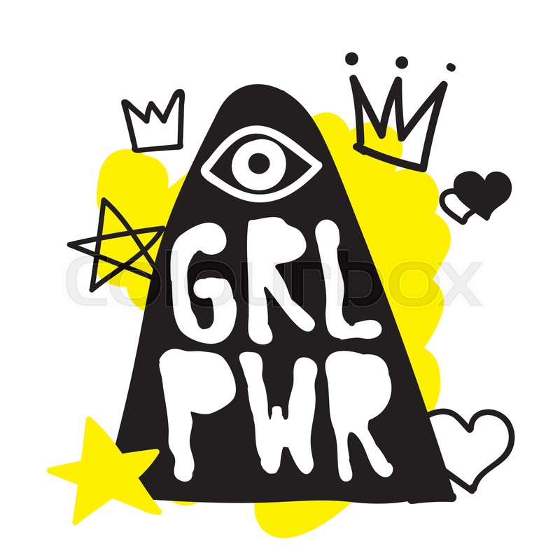 800x800 Grl Pwr Short Quote Girl Power Cute Stock Vector Colourbox