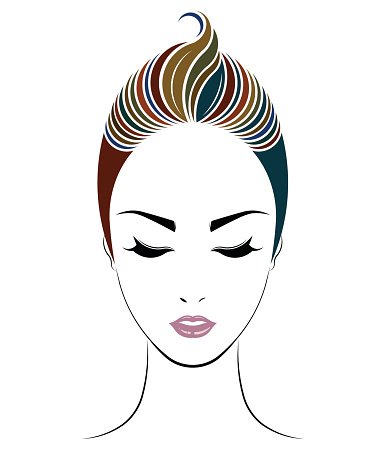 381x451 Short Hair Style Icon, Women Face Premium Clipart