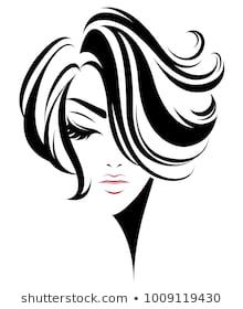 220x280 Illustration Of Women Short Hair Style Icon, Logo Women On White