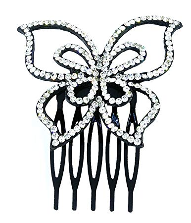386x450 crystal rhinestone butterfly hair comb clip wedding
