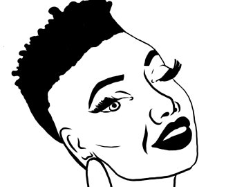 340x270 Short Hair Girl Art Etsy