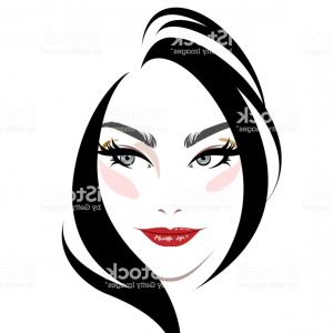 300x300 Women Short Hair Style Icon Women Face Makeup On White Background