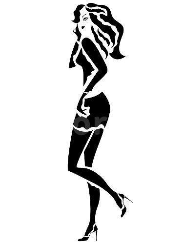 375x500 Abstract Slender Girl In A Short Skirt And Shoes With High Heels