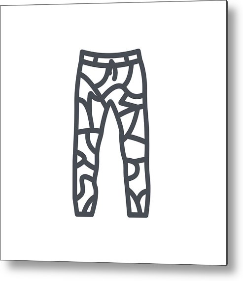 493x572 Pants Clothes Line Icon Camo Metal Print