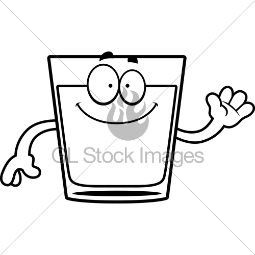 500x500 Cartoon Shot Glass Waving Gl Stock Images
