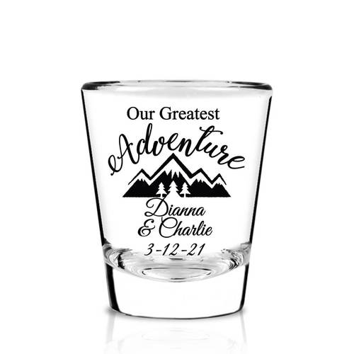 500x500 Our Greatest Adventure Personalized Fluted Shot Glass