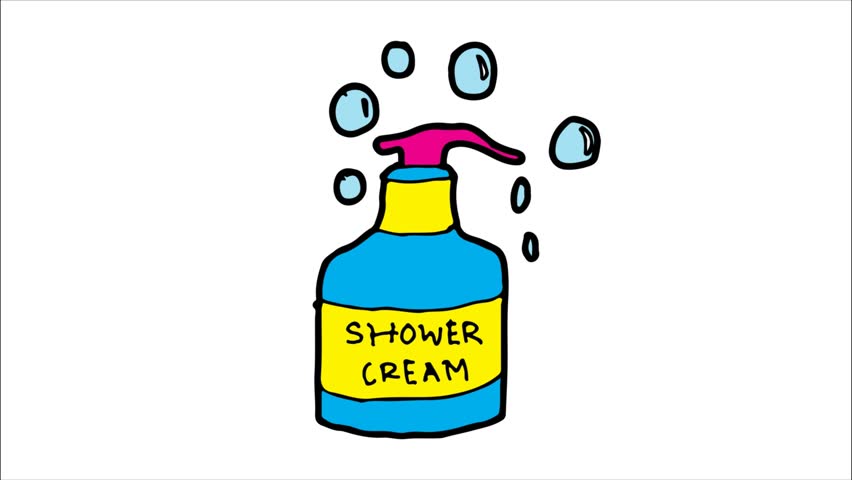 852x480 Drawing White Screen With Theme Of Shower Cream