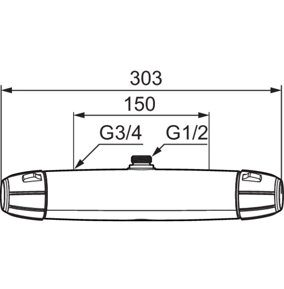 570x580 Ii Safety Mixer, Shower Connection Up