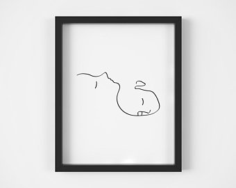 340x270 Baby Line Drawing Etsy