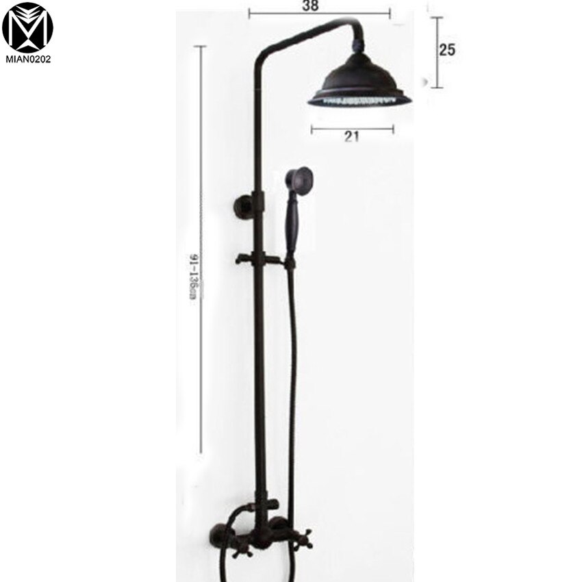 850x850 Bathroom Luxury Shower Faucet Set European Style Retro Black