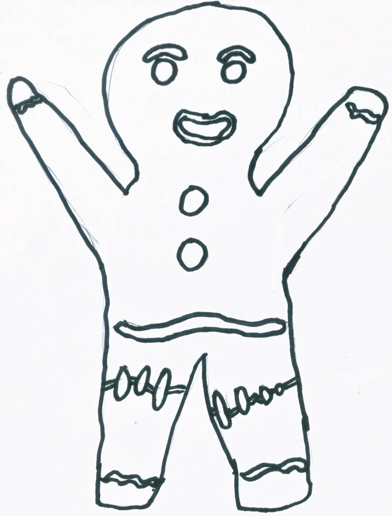 779x1026 Gingy From Shrek Line Art