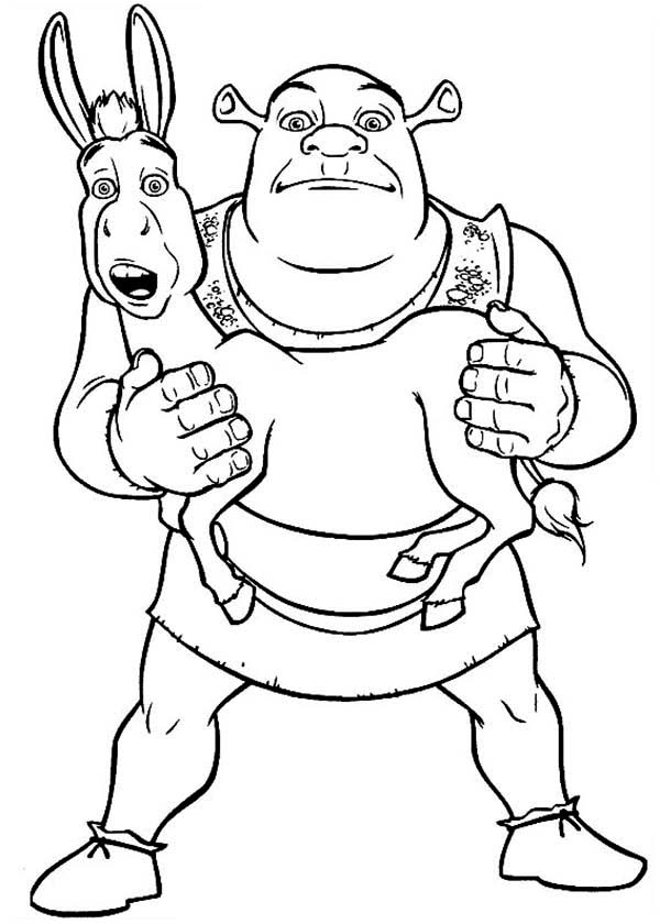 600x840 Shrek Carrying Donkey Coloring