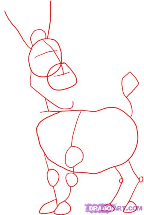 481x716 Draw Donkey From Shrek, Step