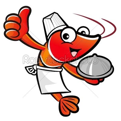 400x400 Stock Vector Cooks Shrimp Mascot The Left Hand Best Gesture Raw