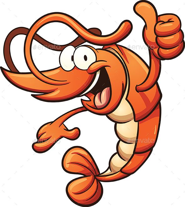 590x661 Cartoon Shrimp With Thumbs Up Hand Sign Vector Clip Art
