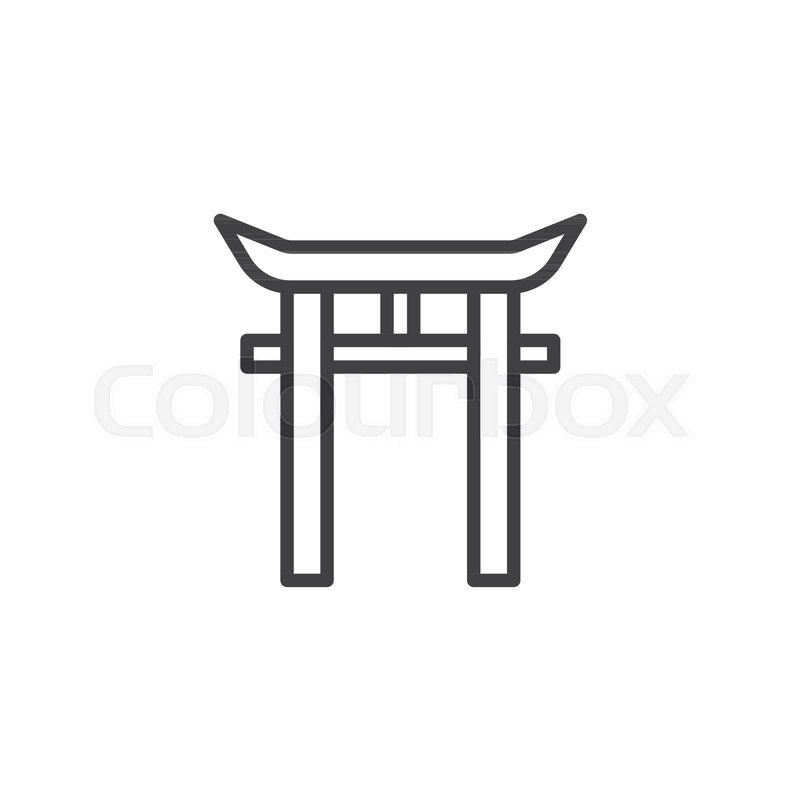800x800 shinto shrine outline icon linear stock vector colourbox