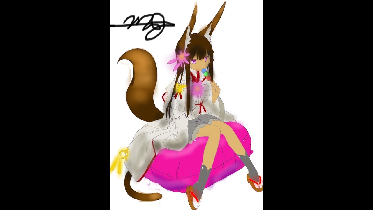 1280x720 shrine maiden speed drawing