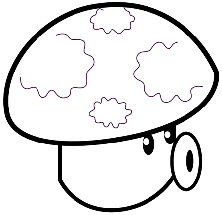 450x436 how to draw puff shroom from plants vs zombies with illustrated
