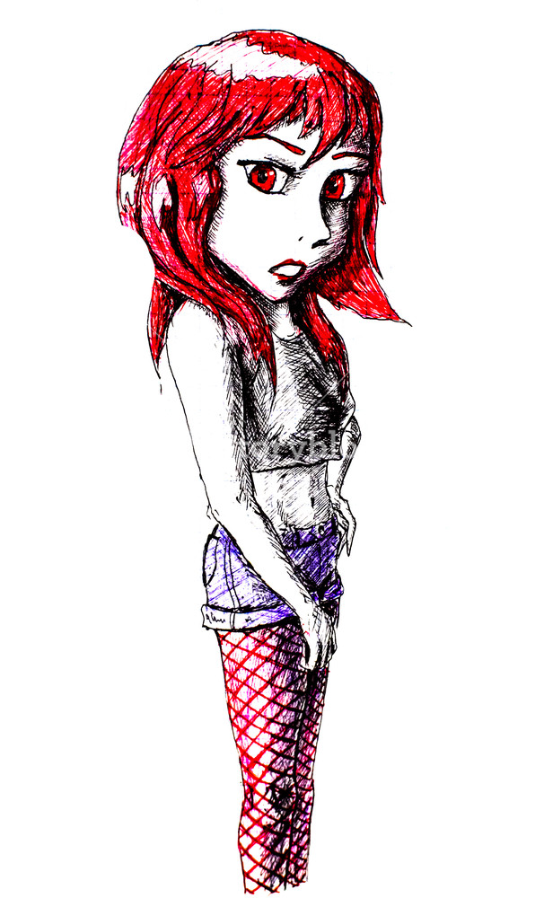 606x1000 Painted Redhead Girl Builds Herself Shy The Girl In The Topic