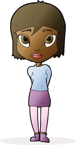 301x575 Cartoon Shy Girl Premium Clipart