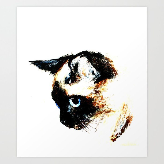700x700 Siamese Cat Edit Art Print