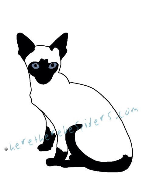 Siamese Cat Line Drawing