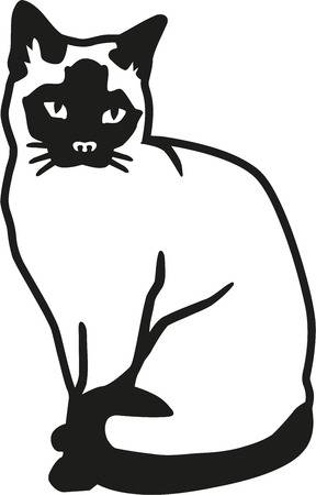 288x450 Siamese Cat Clipart Black And White Free Clip Art Stock