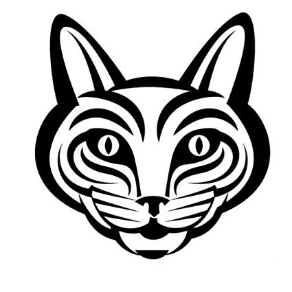 425x425 Siamese Cat Art Face Car Decal Sticker, Black, Inch