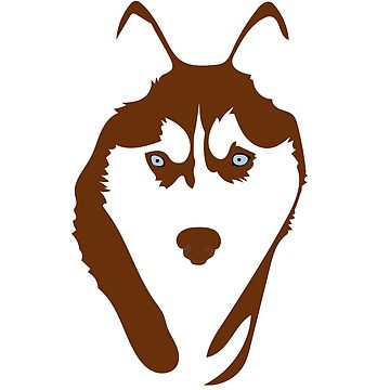 360x360 Red Siberian Husky Sticker