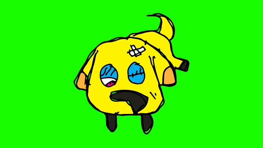 852x480 Drawing Green Screen With Theme Of Sick Dog