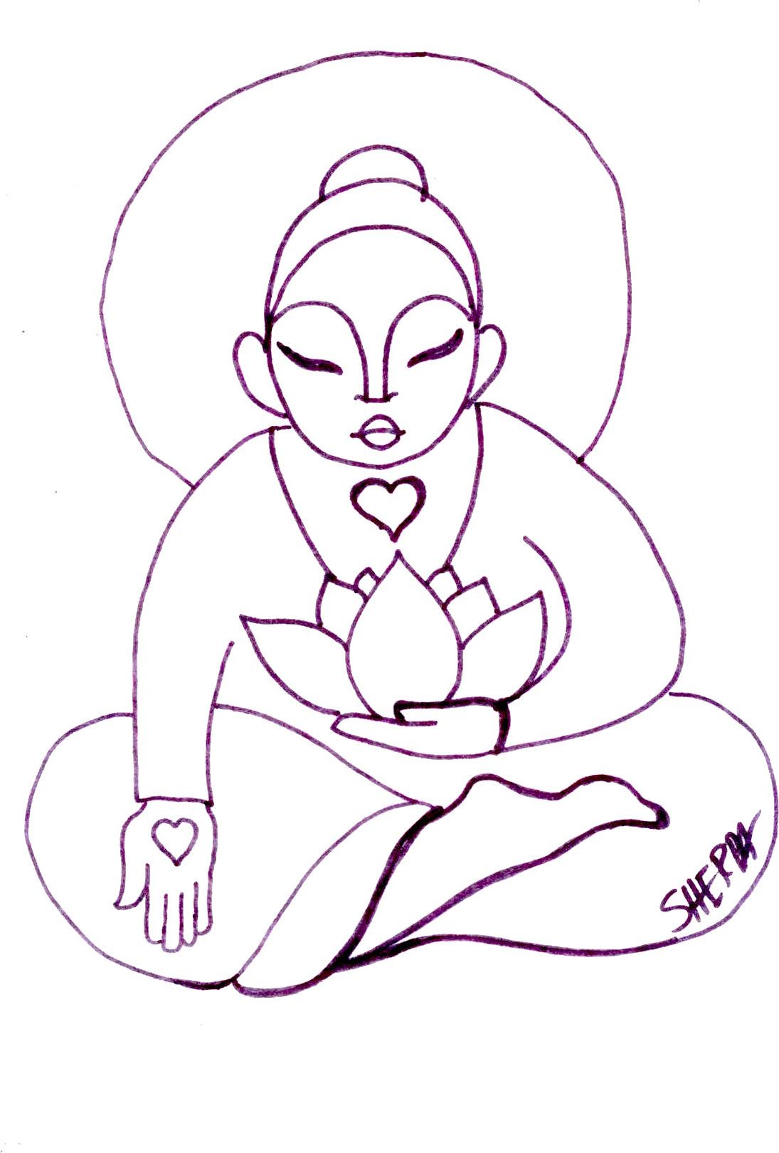 1095x1619 Trace Able For The Buddha And Lotus Painting Lesson On Youtube