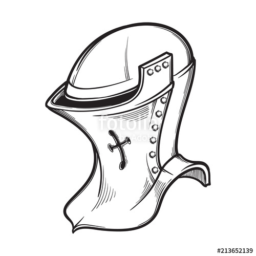 500x500 Medieval European Helmet Belonging To The Heaume Type Side View
