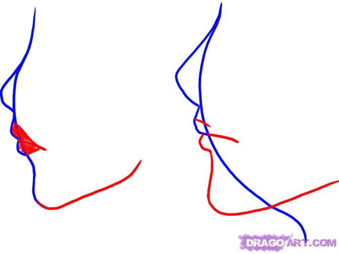 670x501 How To Draw Profile Faces And Mouths Side View, Step