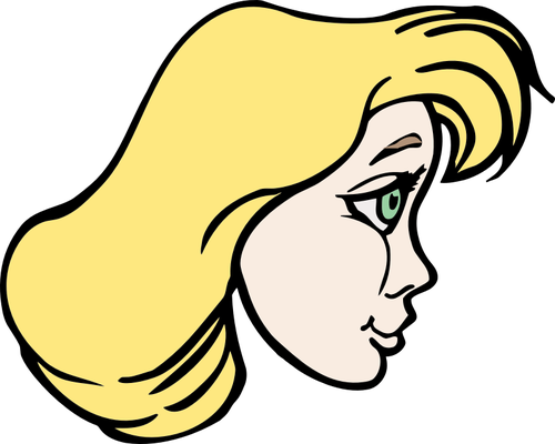 500x400 Side Profile Lady Avatar Vector Image