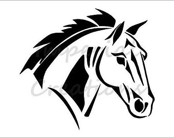 340x270 Side Profile Horse Etsy